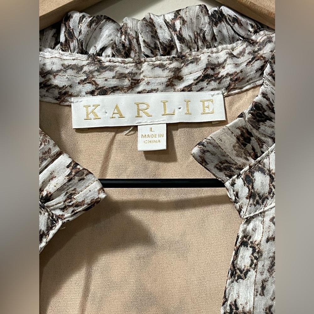 Karlie Leopard Print Metallic Relaxed Fit Midi Sh… - image 7